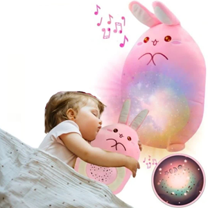 شب خواب کودک موزیکال و چراغدار طرح خرگوش صورتی Baby Animal Music Projection lamp_اسباب بازی